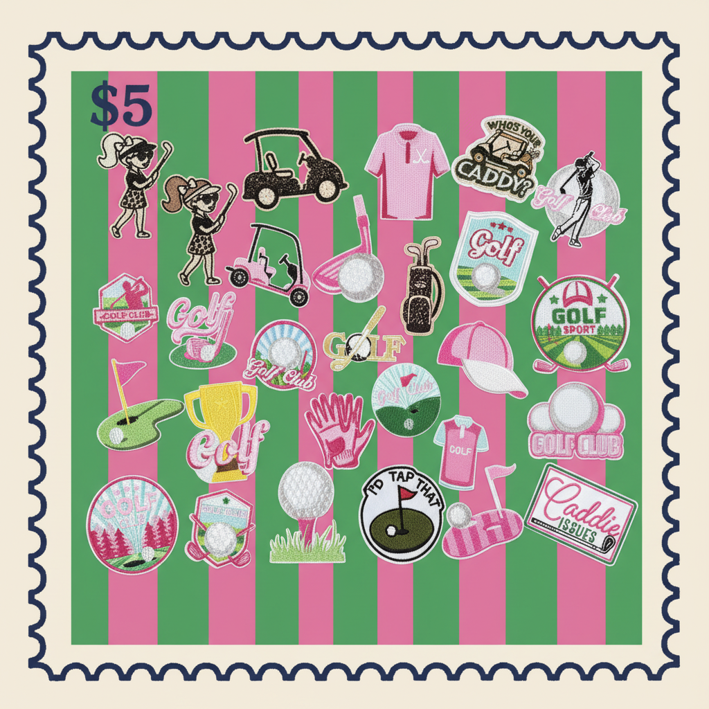 Golf Patches Stamp 1 Kelly Green