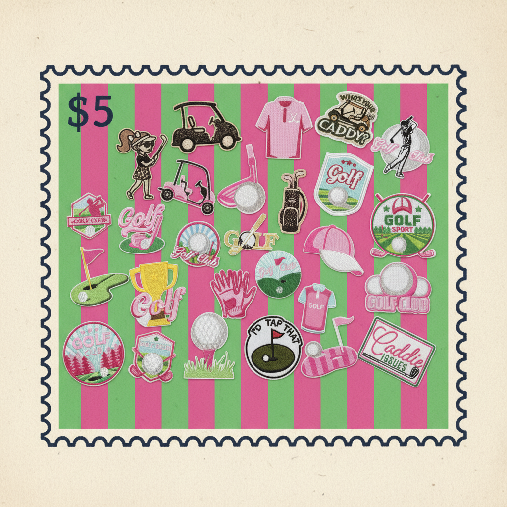 Golf Patches Stamp 2 Kelly Green